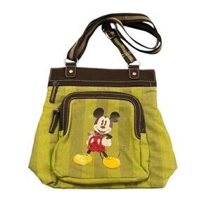 Mickey Mouse Canvas Crossbody Bag Green